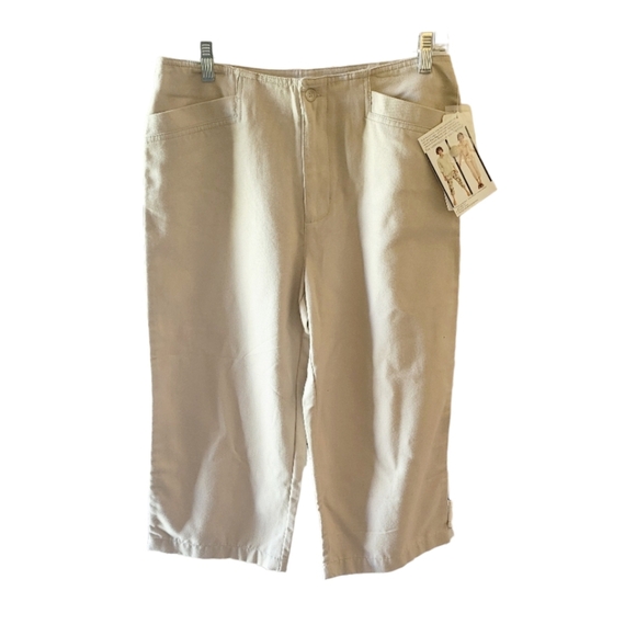 White Stag Vintge New Old Stock Khaki Wide Leg Crop Pants High Rise Size 10P - Picture 1 of 4